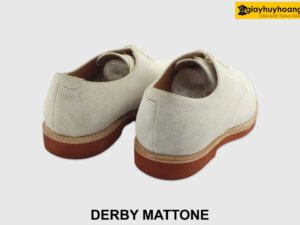 [Outlet size 39.41] Giày da nam mũi tròn da lộn Derby MATTONE 007