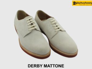 [Outlet size 39.41] Giày da nam mũi tròn da lộn Derby MATTONE 006