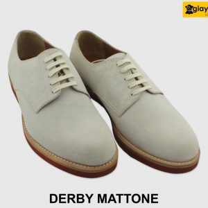 [Outlet size 39.41] Giày da nam mũi tròn da lộn Derby MATTONE 006
