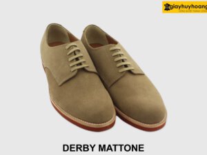 [Outlet size 39.41] Giày da nam mũi tròn da lộn Derby MATTONE 005