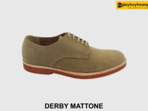 [Outlet size 39.41] Giày da nam mũi tròn da lộn Derby MATTONE 001