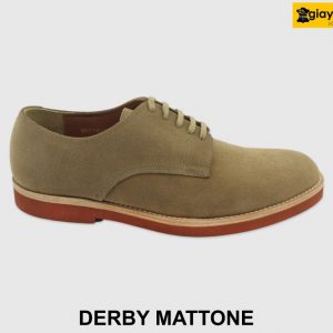 [Outlet size 39.41] Giày da nam mũi tròn da lộn Derby MATTONE 001