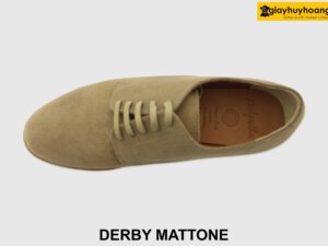 [Outlet size 39.41] Giày da nam mũi tròn da lộn Derby MATTONE 003