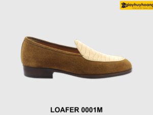 [Outlet size 42] Giày lười nam phối da vân Penny Loafer 0001M 001