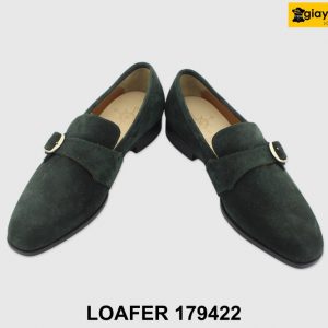 [Outlet size 41] Giày lười da lộn nam xanh rêu Loafer 179422 006