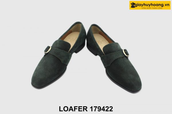 [Outlet size 41] Giày lười da lộn nam xanh rêu Loafer 179422 006