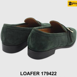 [Outlet size 41] Giày lười da lộn nam xanh rêu Loafer 179422 005
