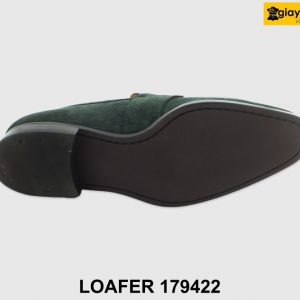 [Outlet size 41] Giày lười da lộn nam xanh rêu Loafer 179422 004