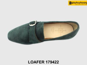 [Outlet size 41] Giày lười da lộn nam xanh rêu Loafer 179422 003