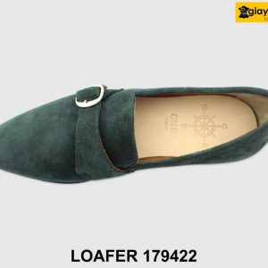[Outlet size 41] Giày lười da lộn nam xanh rêu Loafer 179422 003