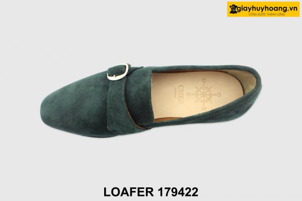[Outlet size 41] Giày lười da lộn nam xanh rêu Loafer 179422 003