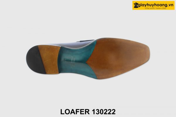 [Outlet 45] Giày lười nam nhuộm xanh thủ công Penny Loafer 130222 006