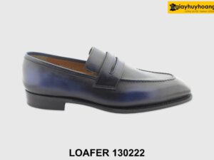[Outlet 45] Giày lười nam nhuộm xanh thủ công Penny Loafer 130222 001