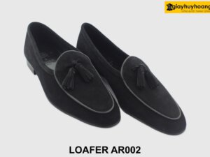 [Outlet size 43] Giày lười nam da lộn đen Loafer AR002 003