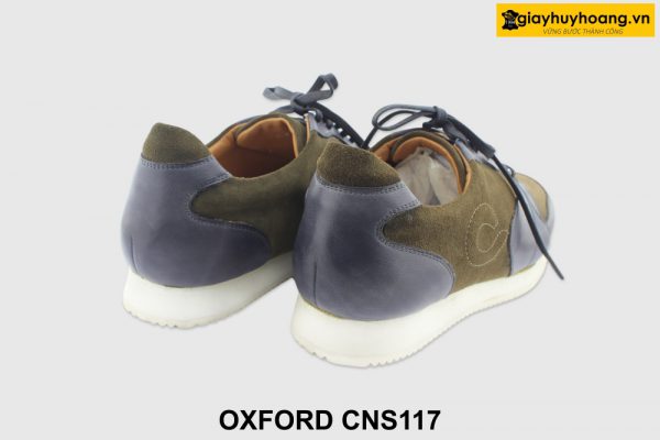 [Outlet size 38] Giày da nam đế bằng phối da lộn Oxford CNS117 005