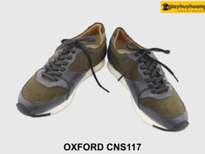 [Outlet size 38] Giày da nam đế bằng phối da lộn Oxford CNS117 004