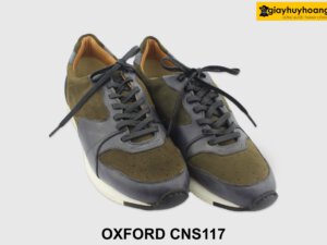 [Outlet size 38] Giày da nam đế bằng phối da lộn Oxford CNS117 003