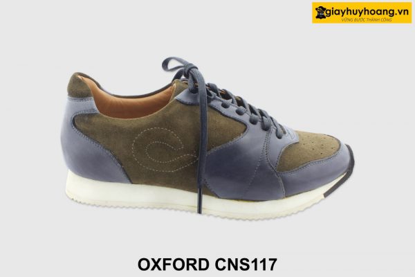 [Outlet size 38] Giày da nam đế bằng phối da lộn Oxford CNS117 001