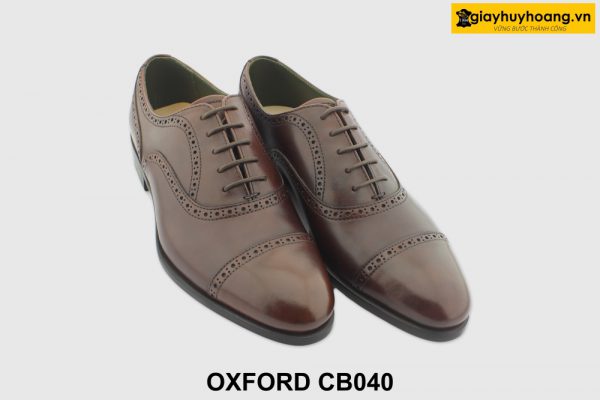 [Outlet size 39] Giày da nam thủ công màu nâu Oxford CB040 003