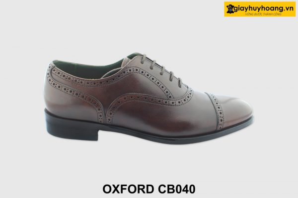 [Outlet size 39] Giày da nam thủ công màu nâu Oxford CB040 001