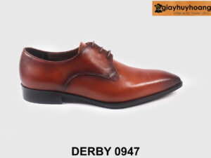 Giày da nam buộc dây trơn phong cách Derby 0947 001