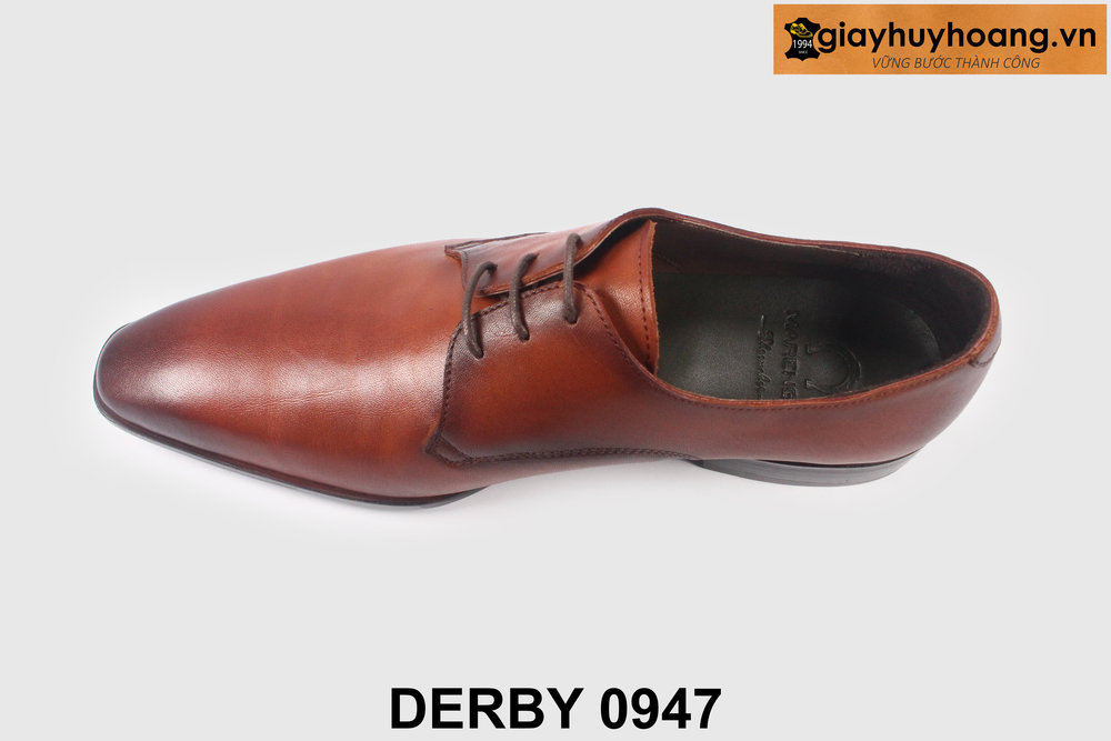 ban-giay-derby-nam-mui-tron-0947-giayhuyhoangvn-2 Giày da nam buộc dây trơn phong cách Derby 0947 006