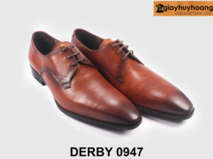 Giày da nam buộc dây trơn phong cách Derby 0947 004