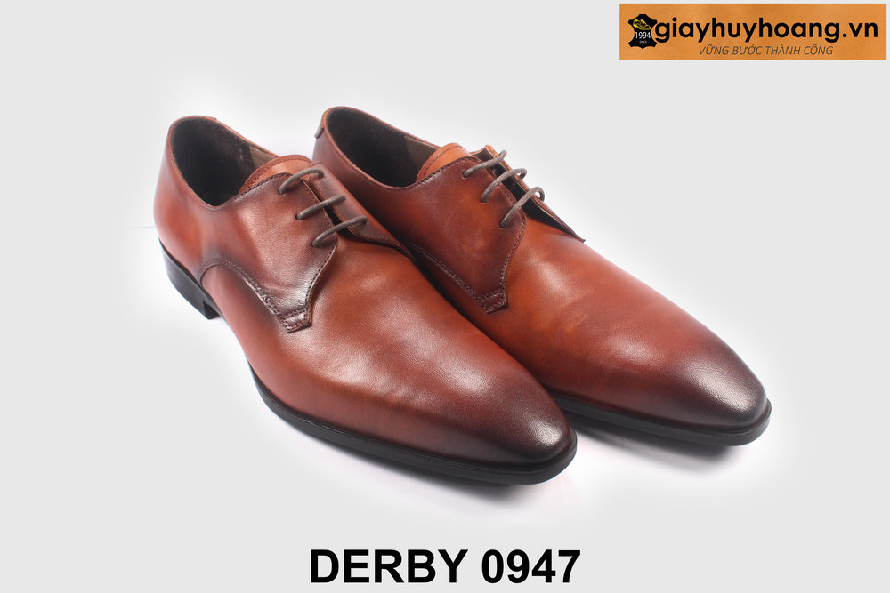 ban-giay-derby-nam-mui-tron-0947-giayhuyhoangvn-3 Giày da nam buộc dây trơn phong cách Derby 0947 004