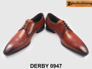 Giày da nam buộc dây trơn phong cách Derby 0947 003