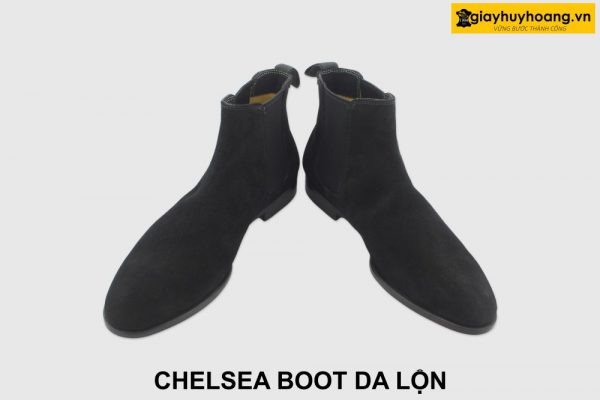 [Outlet size 41] Giày chelsea boot nam da lộn màu đen 003