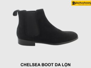 [Outlet size 41] Giày chelsea boot nam da lộn màu đen 001