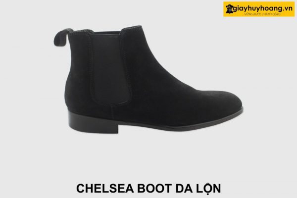 [Outlet size 41] Giày chelsea boot nam da lộn màu đen 001