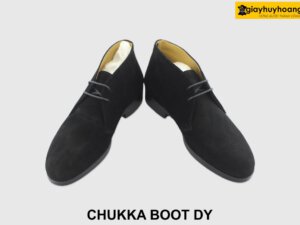 [Outlet size 38.5] Giày da nam cổ lửng Boot da lộn đen DY 003