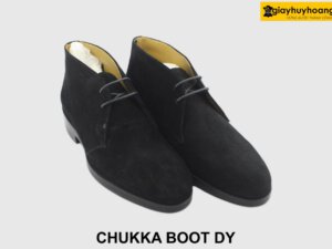 [Outlet size 38.5] Giày da nam cổ lửng Boot da lộn đen DY 002