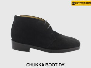 [Outlet size 38.5] Giày da nam cổ lửng Boot da lộn đen DY 001