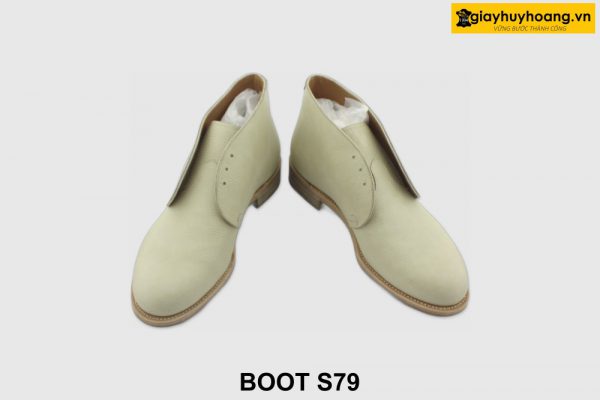 [Outlet size 41] Giày da nam cổ lửng da mộc Boot S79 004