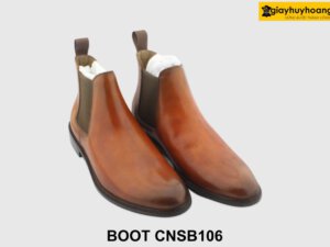 [Outlet size 41] Giày da cổ cao nam màu bò Chelsea Boot CNSB106 005