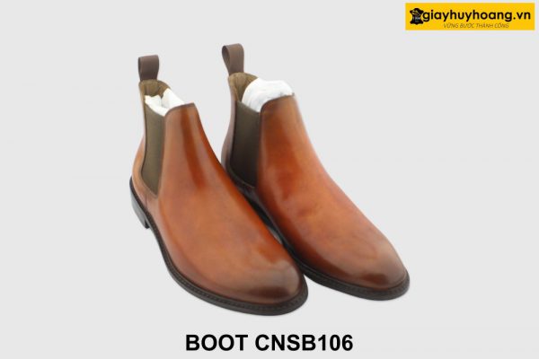 [Outlet size 41] Giày da cổ cao nam màu bò Chelsea Boot CNSB106 005