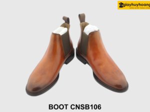 [Outlet size 41] Giày da cổ cao nam màu bò Chelsea Boot CNSB106 002