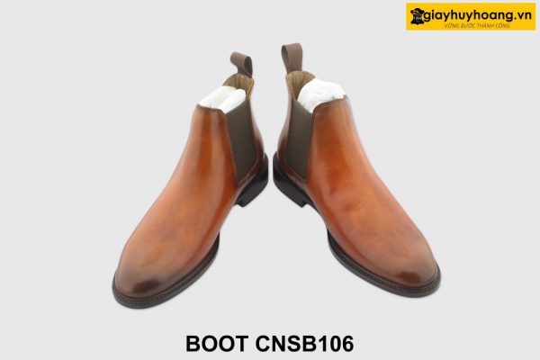 [Outlet size 41] Giày da cổ cao nam màu bò Chelsea Boot CNSB106 002