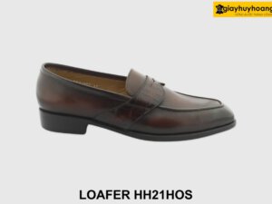 [Outlet size 41] Giày lười nam mũi vuông màu nâu Loafer HH21HOS 001