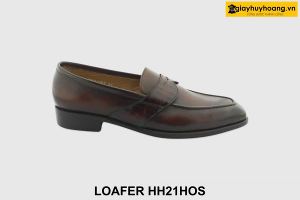 [Outlet size 41] Giày lười nam mũi vuông màu nâu Loafer HH21HOS 001