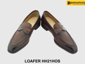 [Outlet size 41] Giày lười nam mũi vuông màu nâu Loafer HH21HOS 004