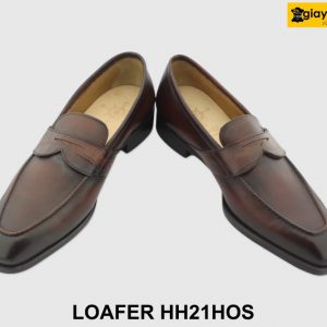 [Outlet size 41] Giày lười nam mũi vuông màu nâu Loafer HH21HOS 004