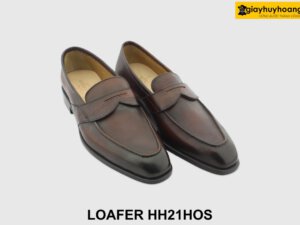 [Outlet size 41] Giày lười nam mũi vuông màu nâu Loafer HH21HOS 003
