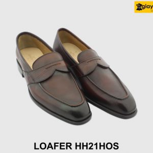 [Outlet size 41] Giày lười nam mũi vuông màu nâu Loafer HH21HOS 003