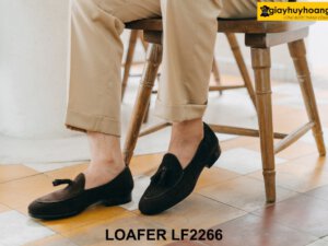 Giày da nam da lộn có chuông Tassel Loafer LF2266 002