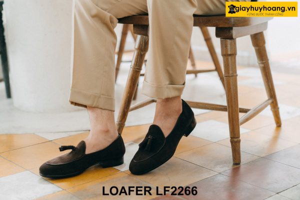 Giày da nam da lộn có chuông Tassel Loafer LF2266 002