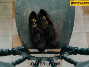 Giày da nam da lộn có chuông Tassel Loafer LF2266 001