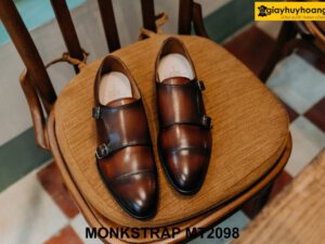 Giày da Double Monkstrap nam da bê tự nhiên MT2098 004